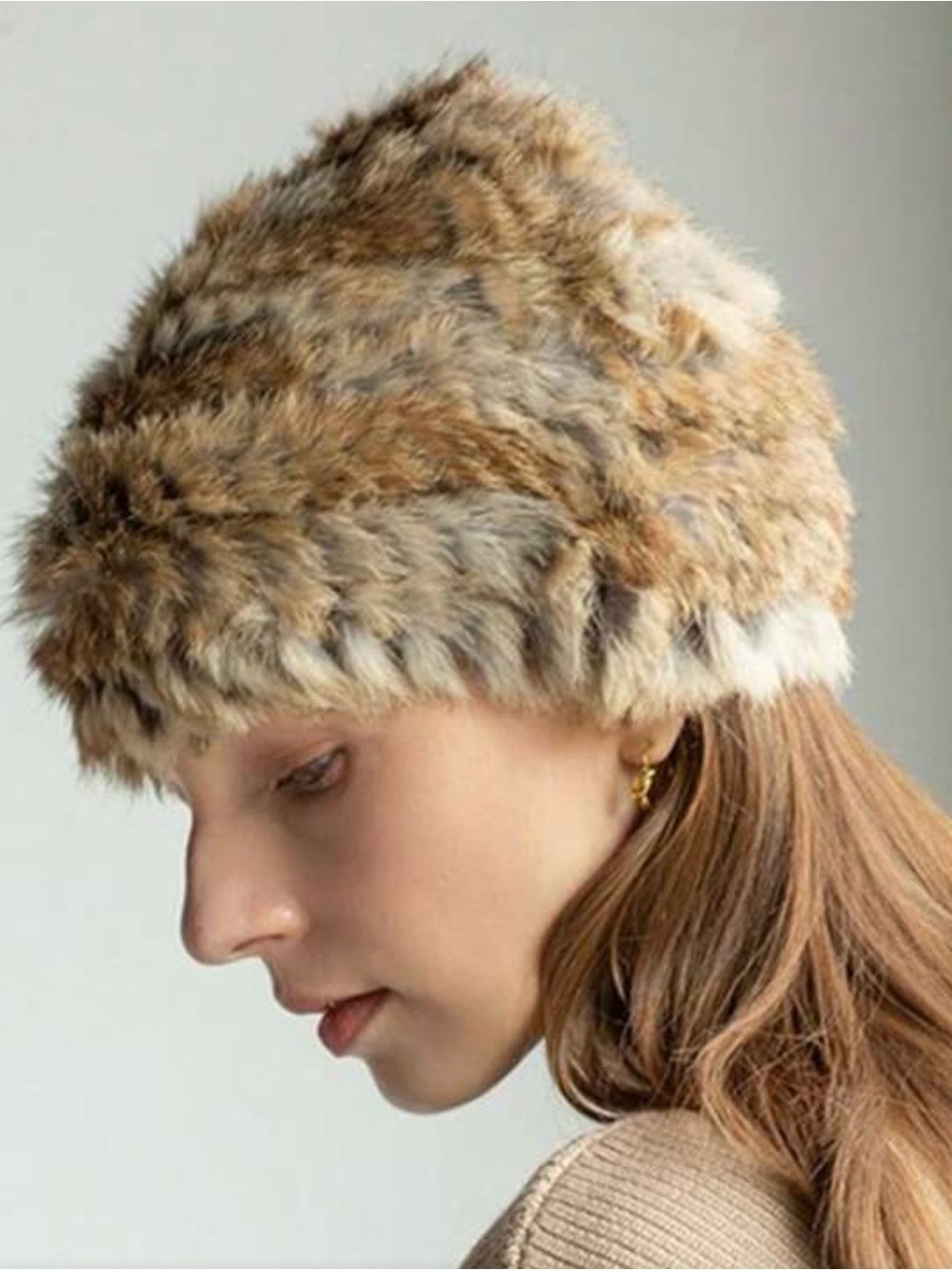 🆕 Rabbit Fur Beanie Bucket Hat